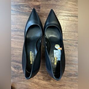 Burberry Black Leather Heels size 7.5